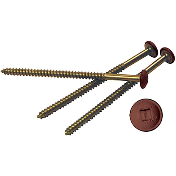 Ekena Millwork 3 Lifetime Vinyl Painted Screws, Burgundy Red, PK12 - LVPS0012RD