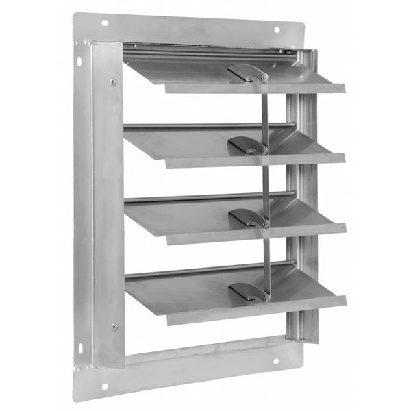 Dayton 16 in 19"H-W 5 1/4"L SS Backdraft Dampr, 16-1/2 in x 16-1/2 in, Stainless Steel - 4FZJ5