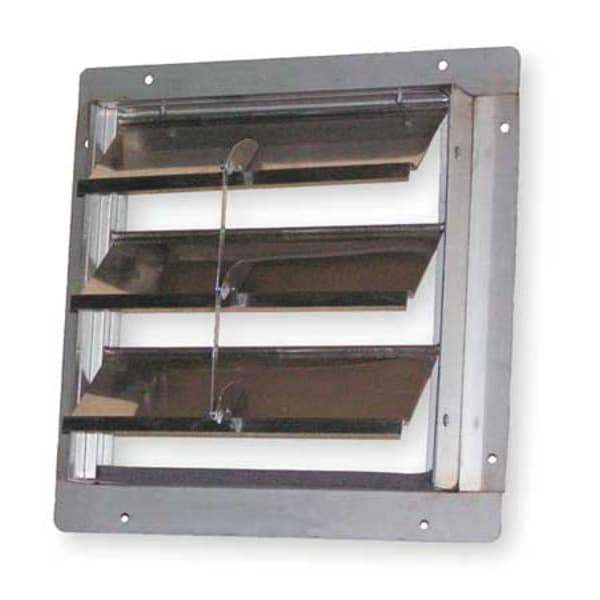 Dayton 16 in 19"H-W 5 1/4"L SS Backdraft Dampr, 16-1/2 in x 16-1/2 in, Stainless Steel - 4FZJ5