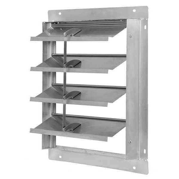 Dayton 16 in 19"H-W 5 1/4"L SS Backdraft Dampr, 16-1/2 in x 16-1/2 in, Stainless Steel - 4FZJ5