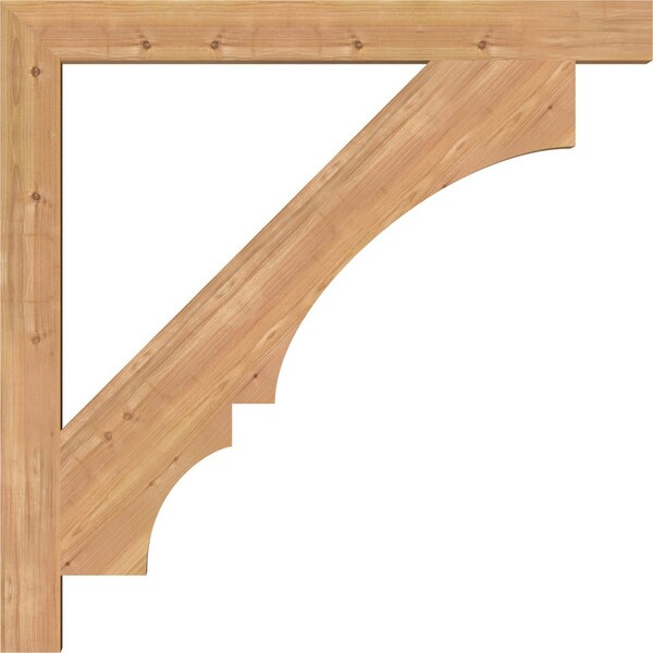 Ekena Millwork Balboa Block Smooth Bracket, Western Red Cedar, 3 1/2"W x 38"D x 38"H - BKT04X38X38BOA05SWR