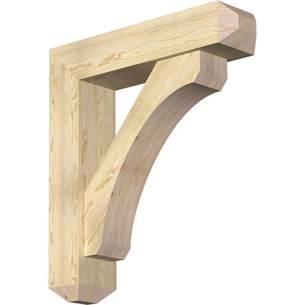 Ekena Millwork Legacy Craftsman Rough Sawn Bracket w/ Offset Brace, Douglas Fir, 8"W x 34"D x 38"H - BKT0806X34X38LEC04RDF