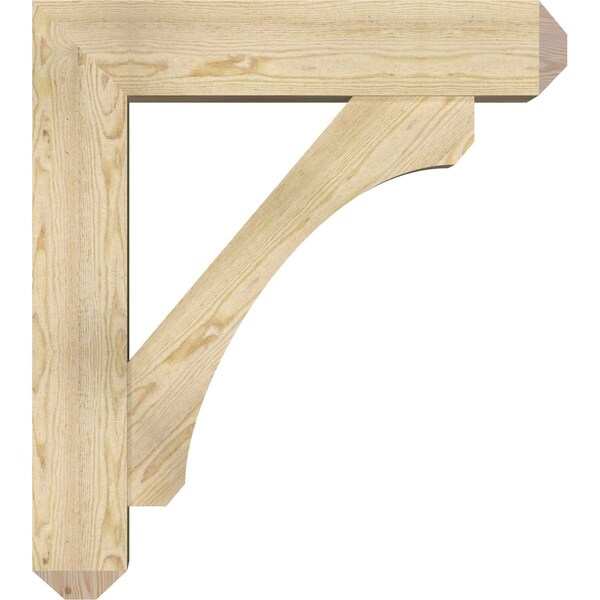Ekena Millwork Legacy Craftsman Rough Sawn Bracket w/ Offset Brace, Douglas Fir, 8"W x 34"D x 38"H - BKT0806X34X38LEC04RDF