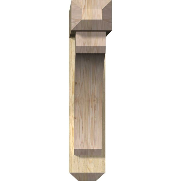 Ekena Millwork Legacy Craftsman Rough Sawn Bracket w/ Offset Brace, Douglas Fir, 8"W x 34"D x 38"H - BKT0806X34X38LEC04RDF