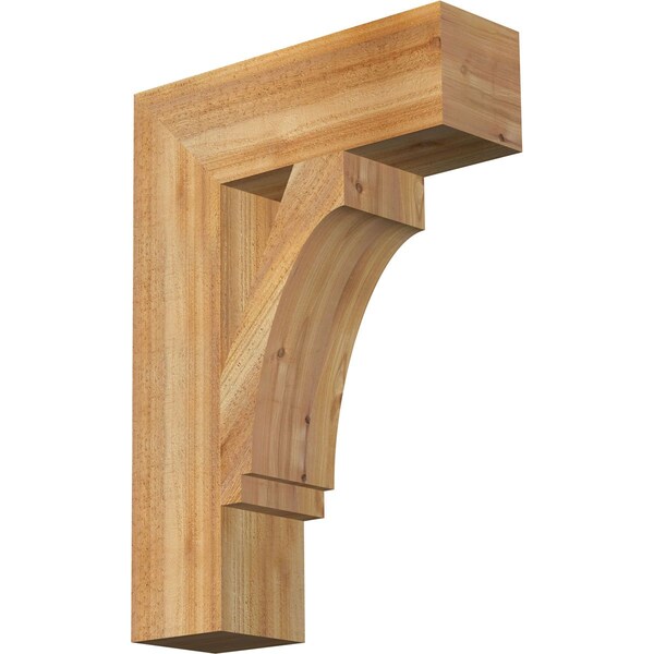 Ekena Millwork Imperial Block Rough Sawn Bracket, Western Red Cedar, 6"W x 20"D x 28"H - BKT06X20X28IMP05RWR