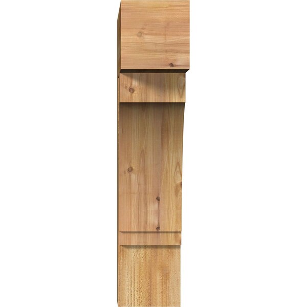 Ekena Millwork Imperial Block Rough Sawn Bracket, Western Red Cedar, 6"W x 20"D x 28"H - BKT06X20X28IMP05RWR