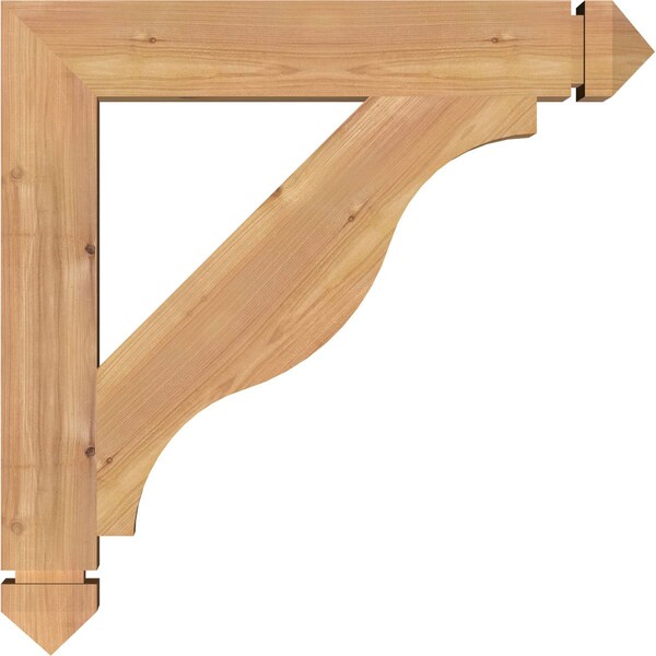 Ekena Millwork Funston Arts & Crafts Smooth Bracket, Western Red Cedar, 3 1/2"W x 24"D x 24"H - BKT04X24X24FST03SWR