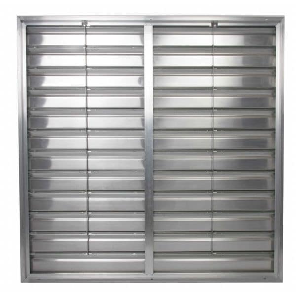 Dayton 42 in 45"H-W 5.75"L Alu Wall Exhaust Shutter, 42-1/2 in x 42-1/2 in, Aluminum - 2FTW1