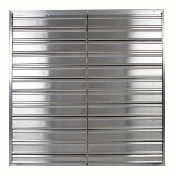 Dayton 42 in 45"H-W 5.75"L Alu Wall Exhaust Shutter, 42-1/2 in x 42-1/2 in, Aluminum - 2FTW1