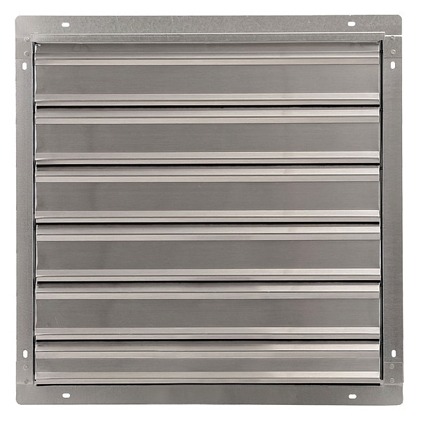 Dayton 24 in 27"H-W 5.75"L Alu Wall Vent Shutter, 24-1/2 in x 24-1/2 in, Aluminum - 1C746