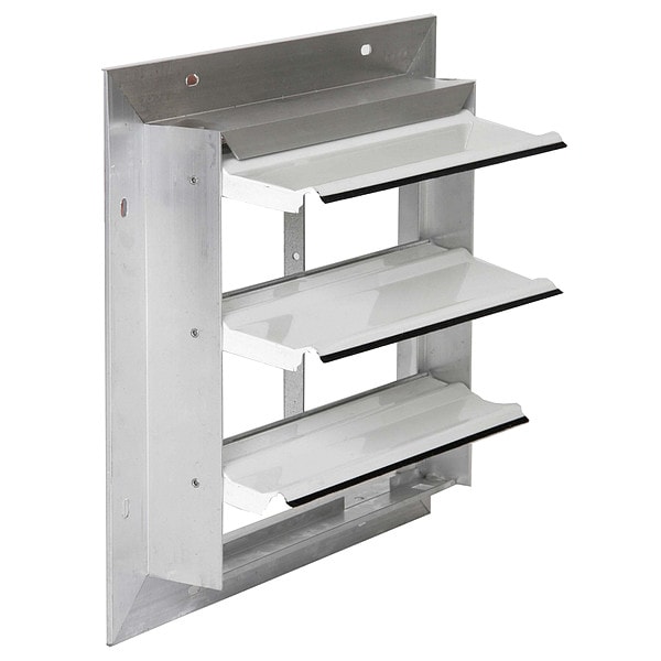 Dayton 10 in 13"H-W 5.75"L Aluminum Backdraft Damper, 10-1/2 in x 10-1/2 in, Aluminum - 4C555