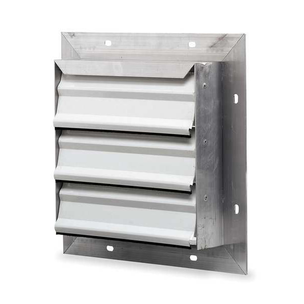 Dayton 10 in 13"H-W 5.75"L Aluminum Backdraft Damper, 10-1/2 in x 10-1/2 in, Aluminum - 4C555