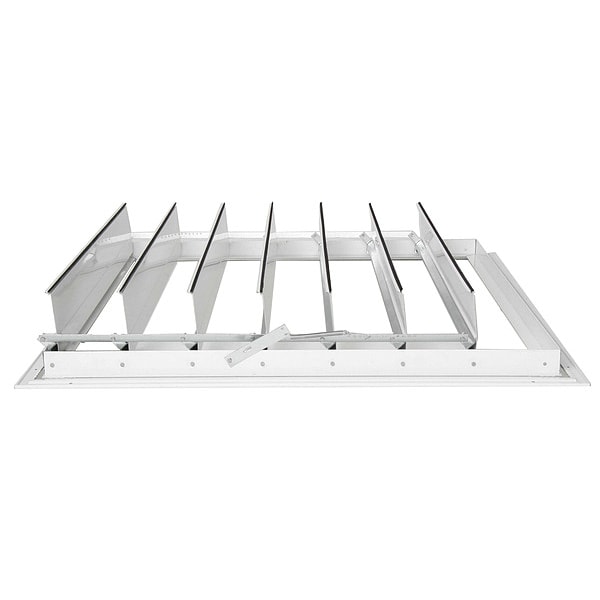 Dayton 36 in Manual Damper, 33 in x 38 in, Aluminum - 3HHR5