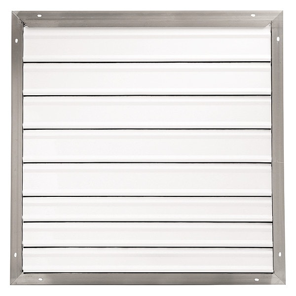 Dayton 30 in 33"H-W 5.75"L Aluminum Backdraft Damper, 30-1/2 in x 30-1/2 in, Aluminum - 3C309