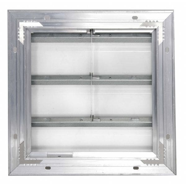 Dayton 30 in 33"H-W 5.75"L Aluminum Backdraft Damper, 30-1/2 in x 30-1/2 in, Aluminum - 3C309