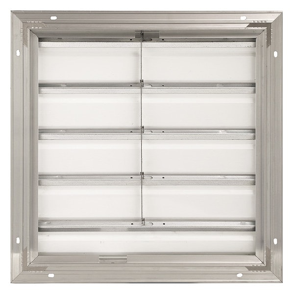 Dayton 20 in 23"H-W 5.75"L Aluminum Backdraft Damper, 20-1/2 in x 20-1/2 in, Aluminum - 4C559