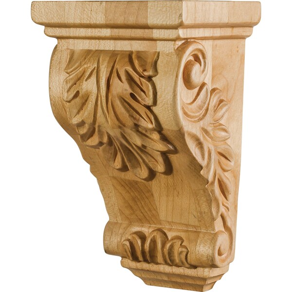 Hardware Resources 3" Wx2-1/2"Dx5"H White Birch Acanthus Corbel - CORBB-5-WB