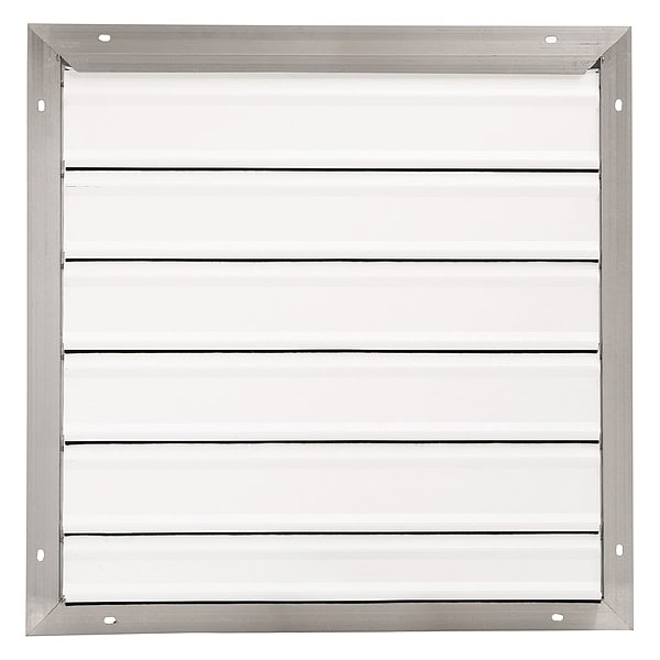 Dayton 24 in 27"H-W 5.75"L Aluminum Backdraft Damper, 24-1/2 in x 24-1/2 in, Aluminum - 3C308