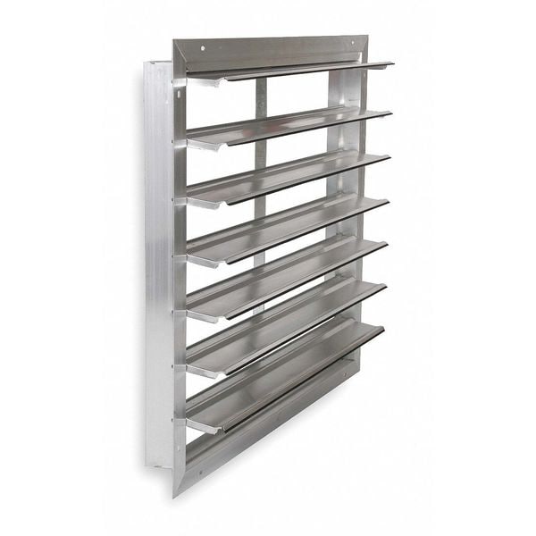 Dayton Wall Backdraft Damper, Vertical Mount, 36 in Dia Fan, 39 in H x 39 in W x 5-3/4 in D, 2500 fpm - 3HHN9