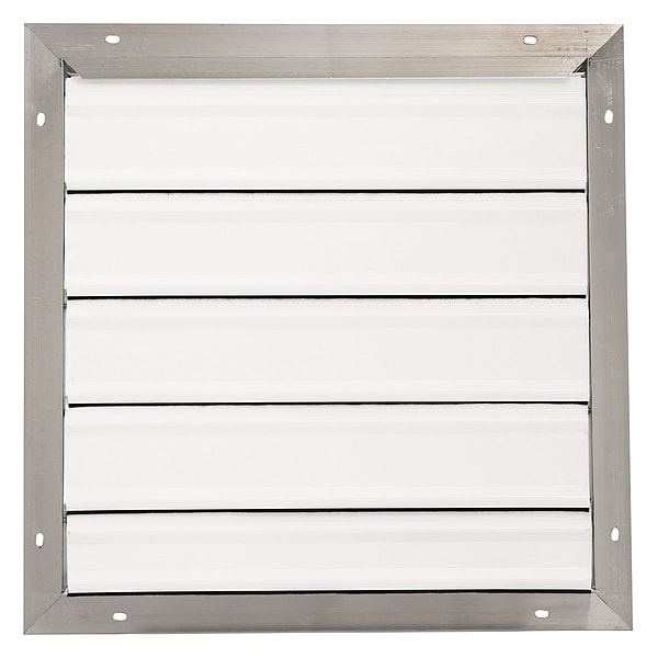 Dayton 18 in 21"H-W 5.75"L Aluminum Backdraft Damper, 18-1/2 in x 18-1/2 in, Aluminum - 4C558