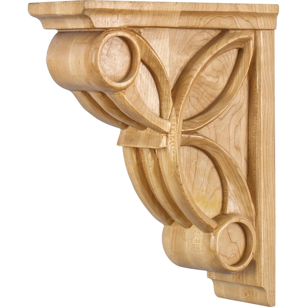 Hardware Resources 3" Wx8"Dx10"H Rubberwood Celtic Weave Art Deco Corbel - COR6-2RW