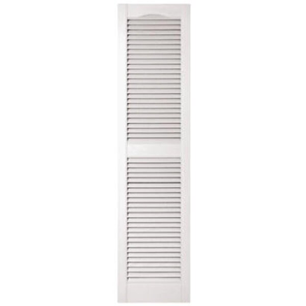 Sleep Ez 010140060001 15 x 60 in. White Vinyl Louvered Shutter Pair - SL2671904