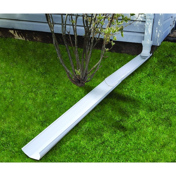 Frost King Frost King Tilt N' Drain 2 in. H X 5.5 in. W X 6 ft. L White Vinyl Downspout Extension - GWS3W
