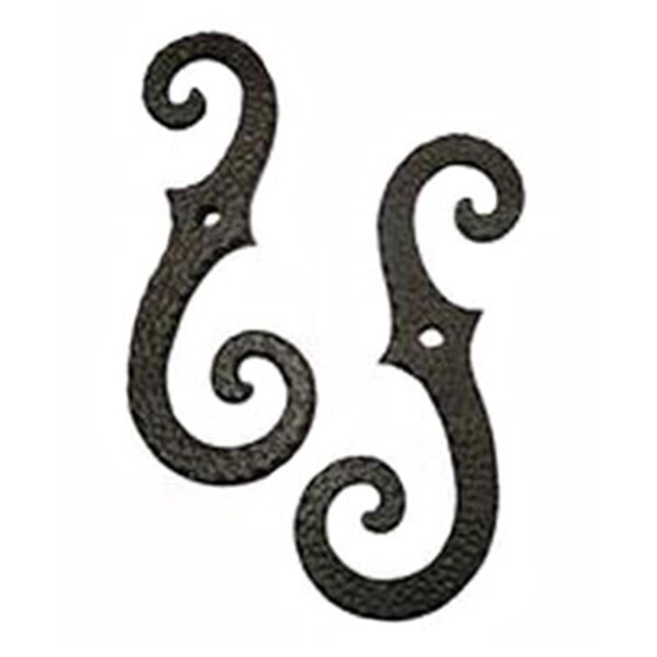Gourmetgalley 88-256 Pair of Iron Large Scroll Shutter Lag Tiebacks - GO2596238