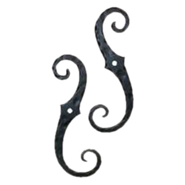 Gourmetgalley 88-254PC Pair of Iron Scroll Shutter Lag Powder Coat Tiebacks - GO2596236
