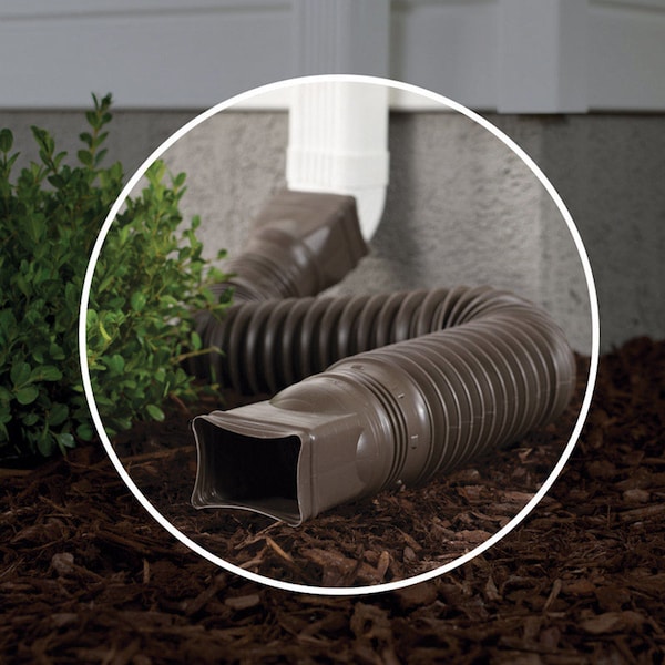 Amerimax Home Products Amerimax Flex-A-Spout 4.5 in. H X 4.5 in. W X 55 in. L Brown Vinyl Downspout Extension - 85019