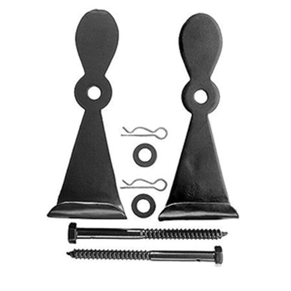 Gourmetgalley 88-268 Pair of Small Forged Iron Georgetown Style Shutter Dogs - Lag Mounted - GO86383