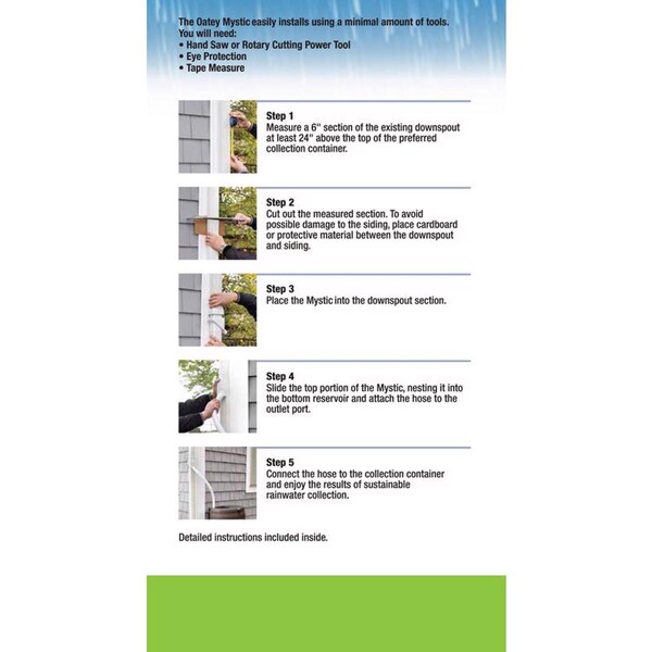 Oatey Oatey Mystic 8 in. H X 4 in. W X 6 in. L White Plastic Rain Collection System - 14209