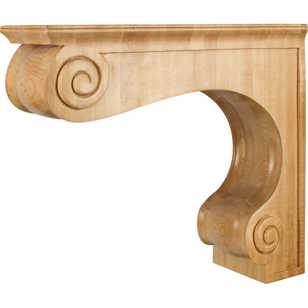 Hardware Resources 5-15/16" Wx18"Dx16"H Maple Range Hood Corbel - COR9-4MP