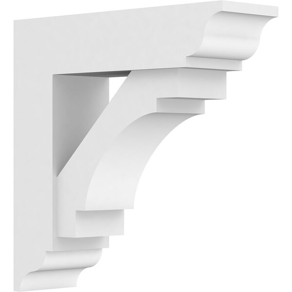 Ekena Millwork Standard Merced Architectural Grade PVC Bracket with Traditional Ends, 3"W x 12"D x 12"H - BKTP03X12X12MRC01
