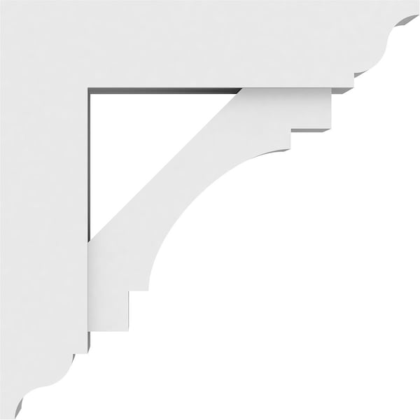 Ekena Millwork Standard Merced Architectural Grade PVC Bracket with Traditional Ends, 3"W x 12"D x 12"H - BKTP03X12X12MRC01
