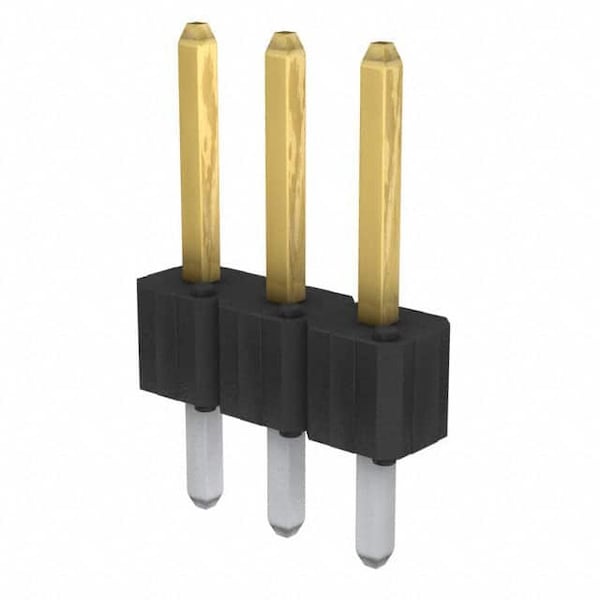 Conector de placa FCI, 3 contactos, 1 fila, macho, recto, paso de 0.1 pulgadas, terminal de soldadura, bloqueo, 69190-103HLF
