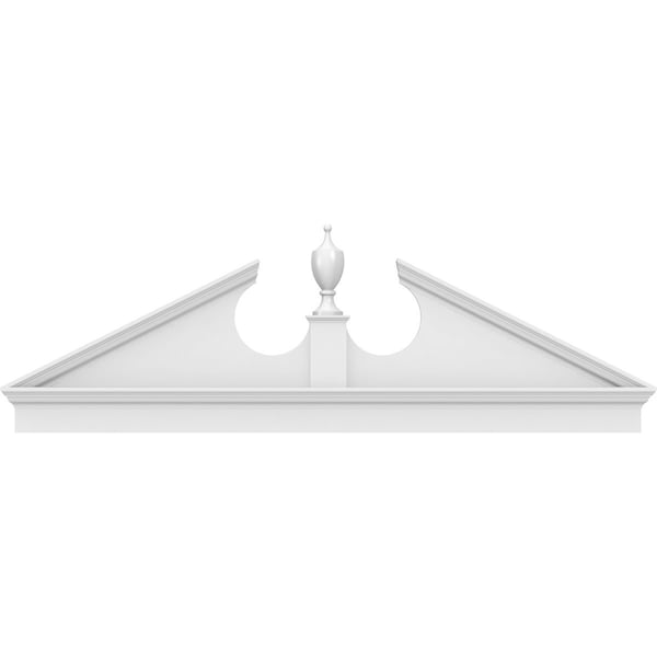 Ekena Millwork Acorn Architectural Grade PVC Combination Pediment, 82"W x 27-3/8"H x 2-3/4"P (Pitch 6/12) - PEDPC082X275ACR00