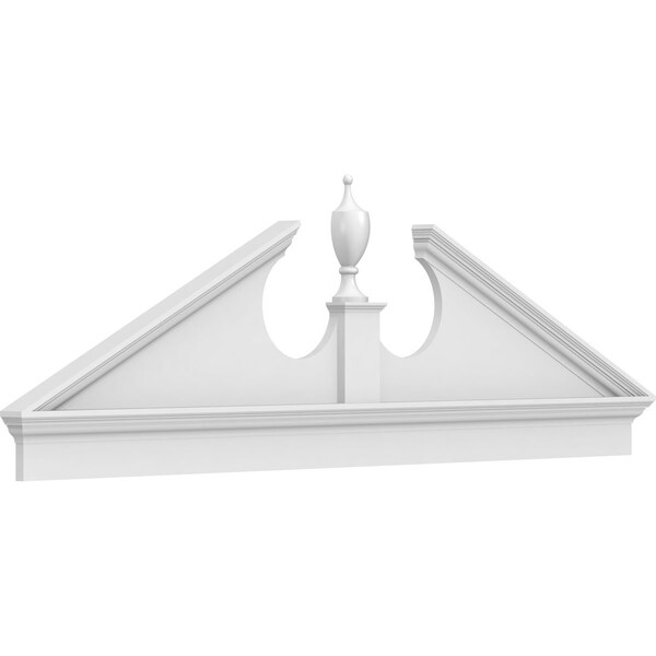 Ekena Millwork Acorn Architectural Grade PVC Combination Pediment, 82"W x 27-3/8"H x 2-3/4"P (Pitch 6/12) - PEDPC082X275ACR00