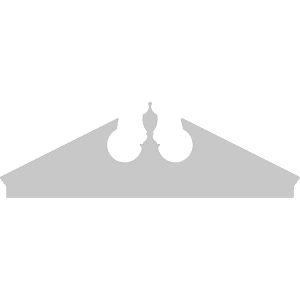 Ekena Millwork Acorn Architectural Grade PVC Combination Pediment, 82"W x 27-3/8"H x 2-3/4"P (Pitch 6/12) - PEDPC082X275ACR00