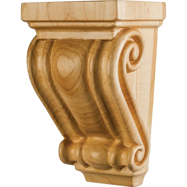 Hardware Resources 3" Wx2-1/2"Dx5"H White Birch Scrolled Corbel - CORC-5-WB