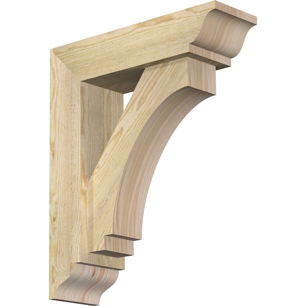 Ekena Millwork Imperial Traditional Rough Sawn Bracket w/ Offset Brace, Douglas Fir, 6"W x 20"D x 24"H - BKT0604X20X24IMP01RDF