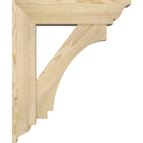 Ekena Millwork Imperial Traditional Rough Sawn Bracket w/ Offset Brace, Douglas Fir, 6"W x 20"D x 24"H - BKT0604X20X24IMP01RDF