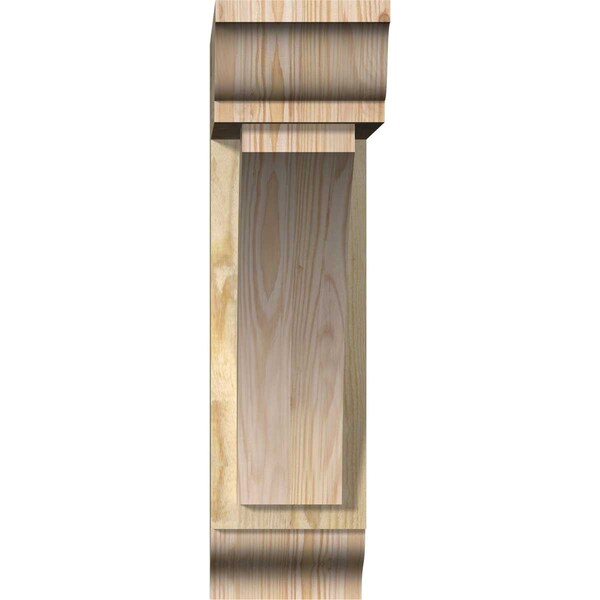 Ekena Millwork Thorton Traditional Rough Sawn Bracket w/ Offset Brace, Douglas Fir, 6"W x 18"D x 22"H - BKT0604X18X22THR01RDF