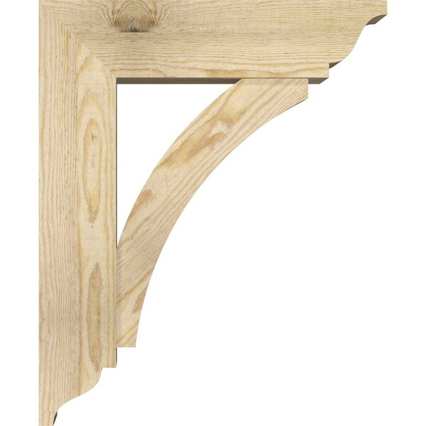 Ekena Millwork Thorton Traditional Rough Sawn Bracket w/ Offset Brace, Douglas Fir, 6"W x 18"D x 22"H - BKT0604X18X22THR01RDF