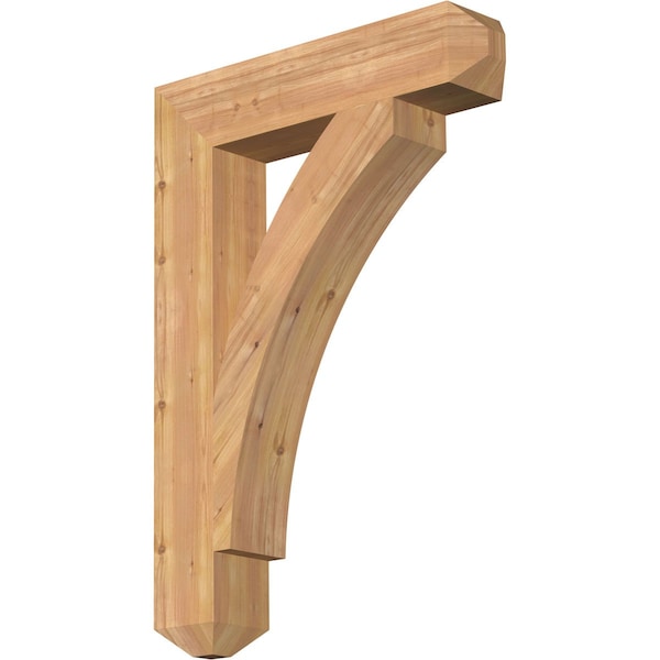 Ekena Millwork Thorton Craftsman Smooth Bracket, Western Red Cedar, 5 1/2"W x 28"D x 40"H - BKT06X28X40THR04SWR