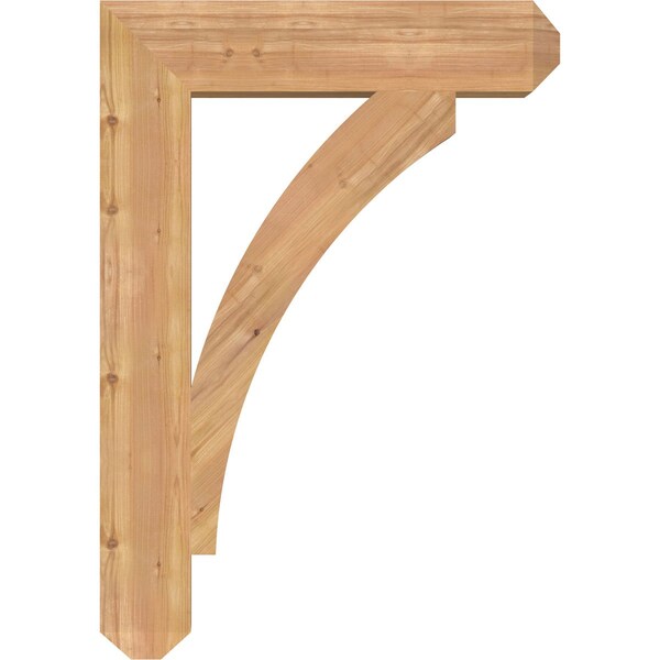Ekena Millwork Thorton Craftsman Smooth Bracket, Western Red Cedar, 5 1/2"W x 28"D x 40"H - BKT06X28X40THR04SWR
