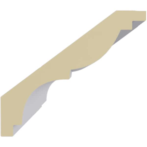 Ekena Millwork 3 3/8"H x 3 1/2"P x 4 3/4"F x 94 1/2"L Traditional Smooth Crown Moulding - MLD03X03X04TR