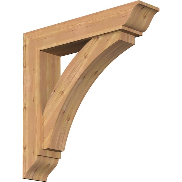 Ekena Millwork Thorton Traditional Smooth Bracket w/ Offset Brace, Western Red Cedar, 7 1/2"W x 36"D x 36"H - BKT0806X36X36THR01SWR
