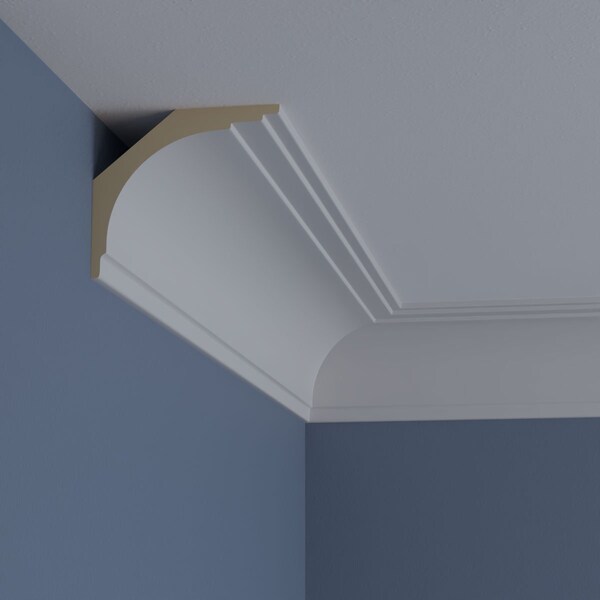 Ekena Millwork Ceiling Medallion, Polyurethane, 94-1/2 in L, 4-1/4 in H, Factory Primed - MLD04X04X06BR