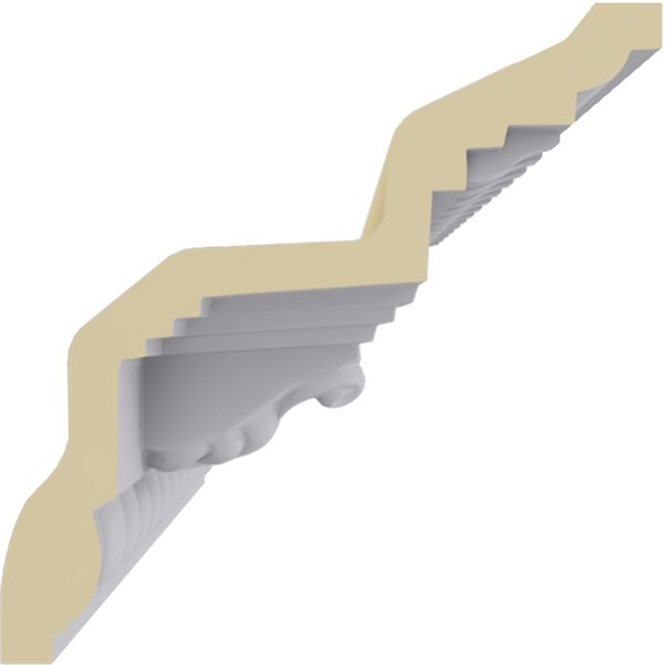Ekena Millwork 6 1/2"H x 6 1/2"P x 9 1/4"F x 94 1/2"L Stockport Crown Moulding - MLD06X06X09ST
